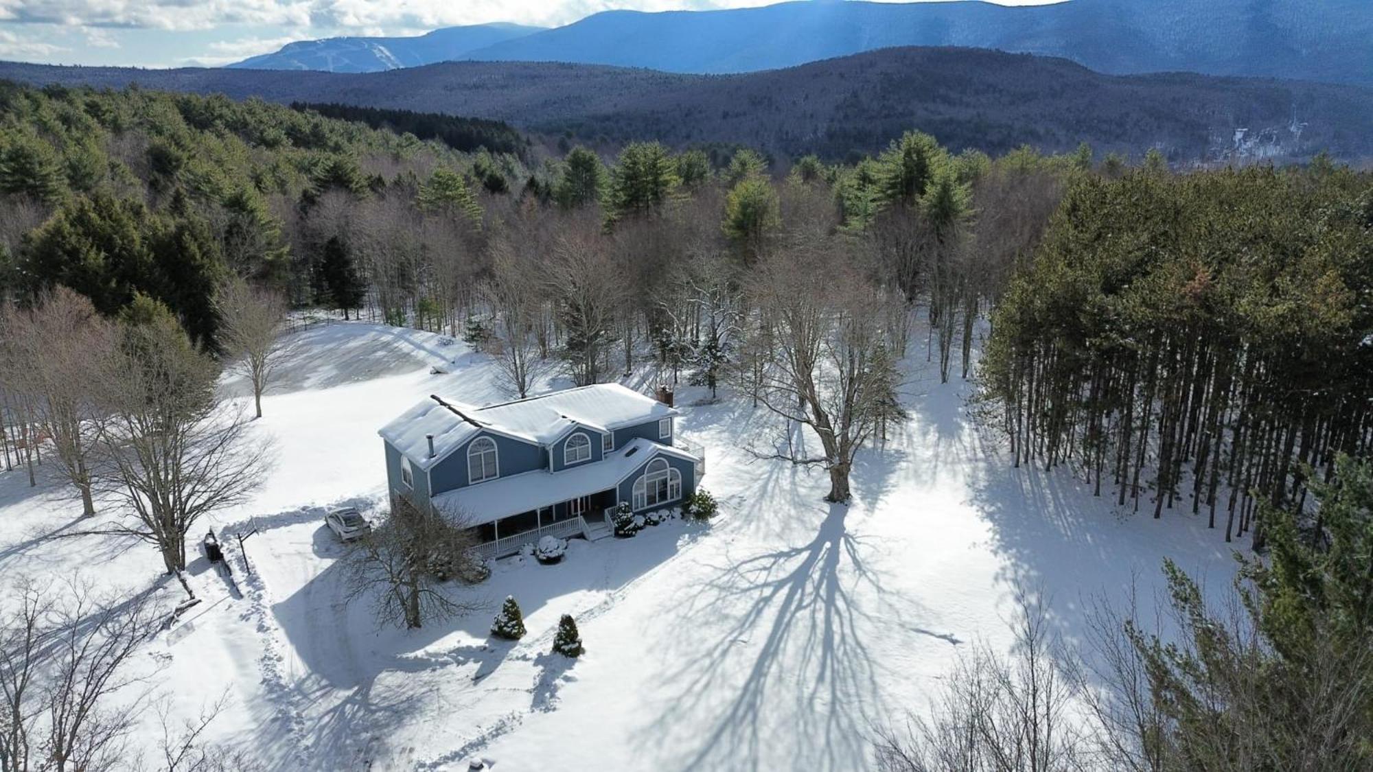 Mountain Blue Vista - Luxury Retreat Near Ski Resorts With Pond, Firepit And Hot Tub Windham Exterior foto